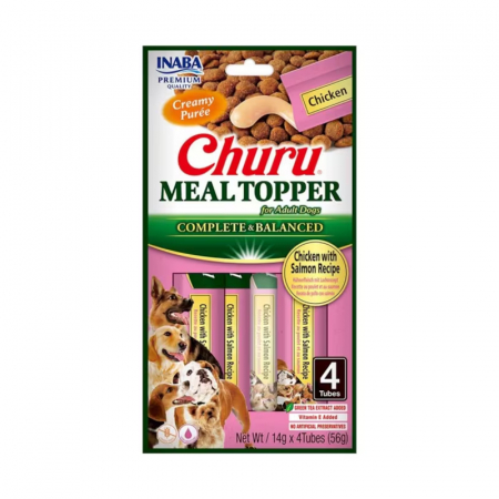 Caini - Recompense pentru caini Churu Meal Topper cu pui & somon 4 buc x 14 gr