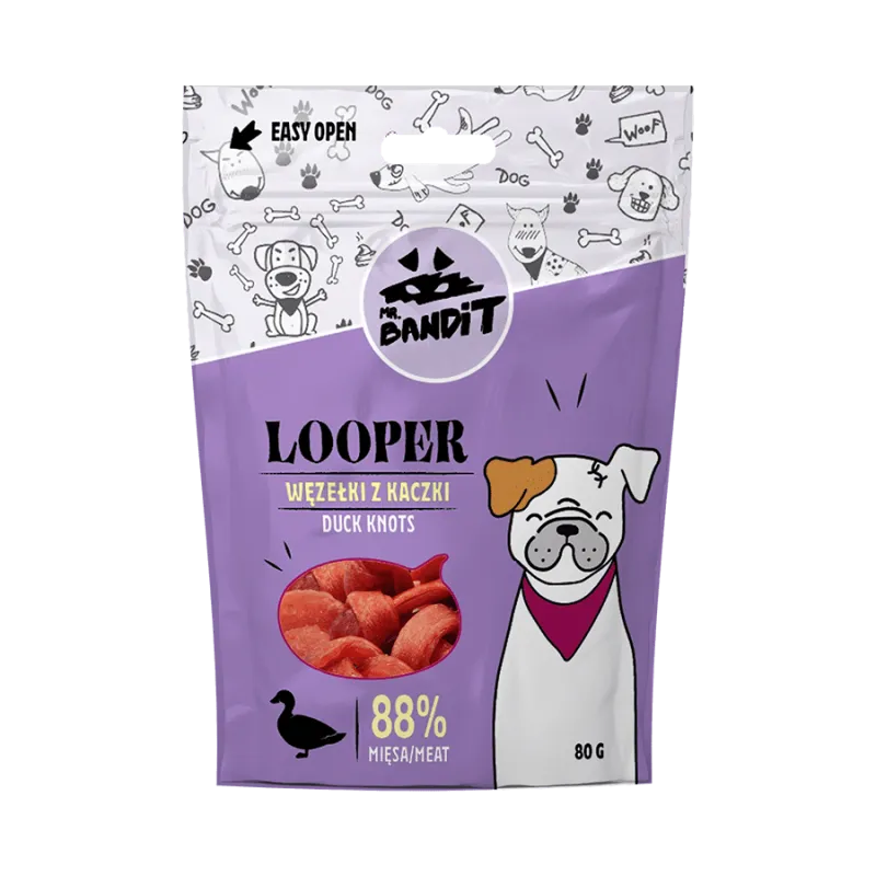 Recompense caini - Recompense pentru caini Mr. Bandit Looper Kntos cu rata 80 gr