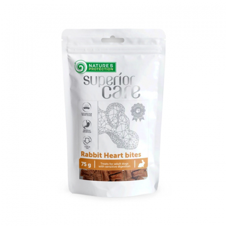 Recompense caini - Gustari pentru caini N.P. Superior Care Rabbit Hearts 75 gr