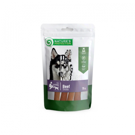Caini - Recompense pentru caini Nature's Protection Snacks cu vita 75 gr