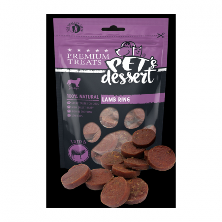 Caini - Recompense pentru caini Pet's Desert Lamb Ring 80 gr