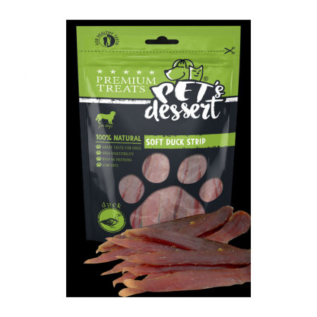 Caini - Recompense pentru caini Pet's Desert Soft Duck Strip 80 gr