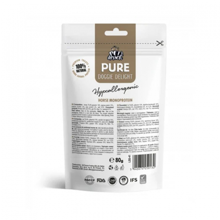 Recompense pentru caini Pet's Dessert Hypoallergenic cu carne de cal 80 gr [1]