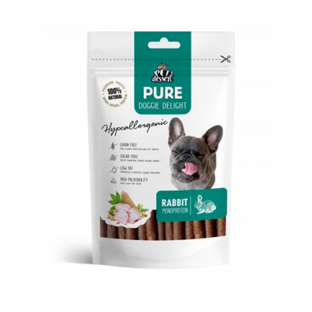 Caini - Recompense pentru caini Pet's Dessert Hypoallergenic cu iepure 80 gr