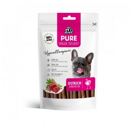 Caini - Recompense pentru caini Pet's Dessert Hypoallergenic cu carne de strut 80 gr