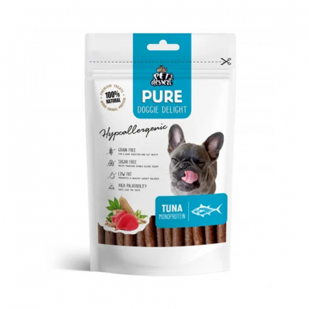 Caini - Recompense pentru caini Pet's Dessert Hypoallergenic cu ton 80 gr