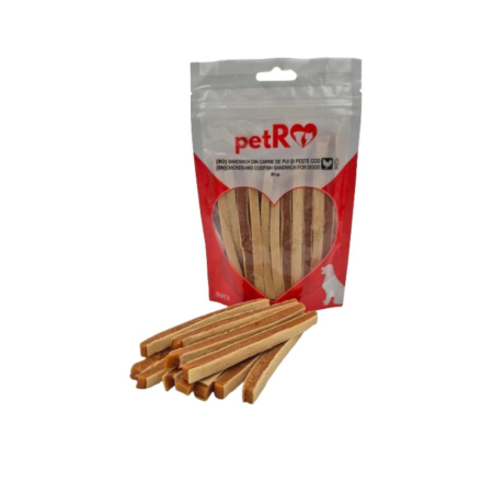 Caini - Recompense pentru caini Petro Sandwich cu pui & peste 80 gr
