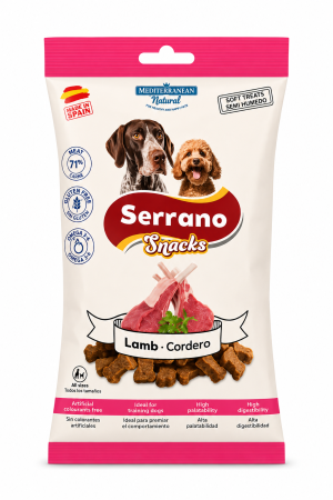 Recompense caini - Recompense pentru caini Serrano Snack cu miel 100 gr