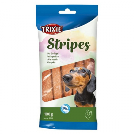 Recompense caini - Recompense pentru caini Stripes cu pui 10 buc / 100 gr