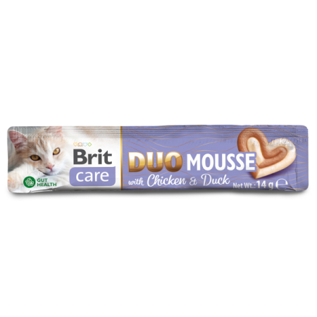 Recompense pisici - Recompense pentru pisici Brit Care Creamy Duo Mousse Chicken & Duck 4 buc x 14 gr
