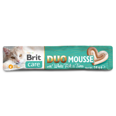 Recompense pisici - Recompense pentru pisici Brit Care Creamy Duo Mousse White Fish & Tuna 4 buc x 14 gr