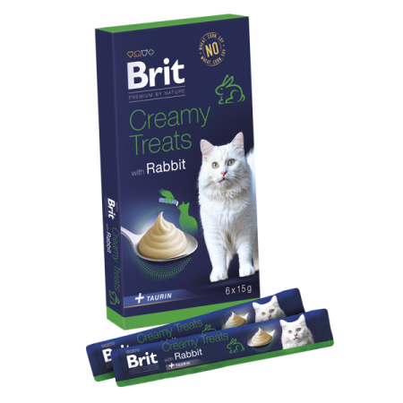 Recompense pisici - Recompense pentru pisici Brit Premium Creamy Treats Rabbit 6 buc x 15 gr
