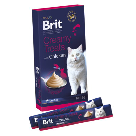 Recompense pisici - Recompense pentru pisici Brit Premium Creamy Treats Chicken 6 buc x 15 gr