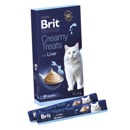 Recompense pisici - Recompense pentru pisici Brit Premium Creamy Treats Liver 6 buc x 15 gr