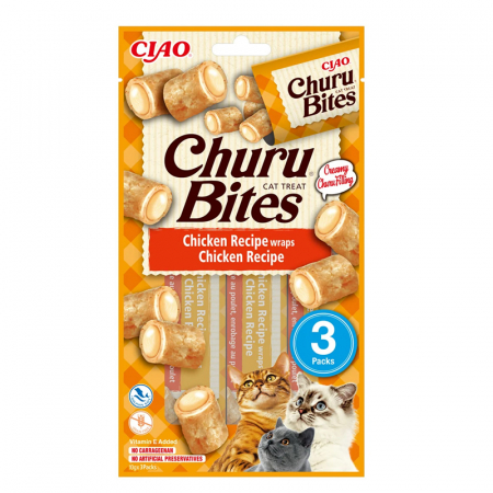 Pisici - Recompense pentru pisici Churu Bites cu pui 3 buc x 10 gr