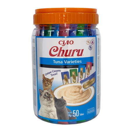 Recompense pisici - Recompense pentru pisici Churu Cat Varieties cu ton 50 bucati