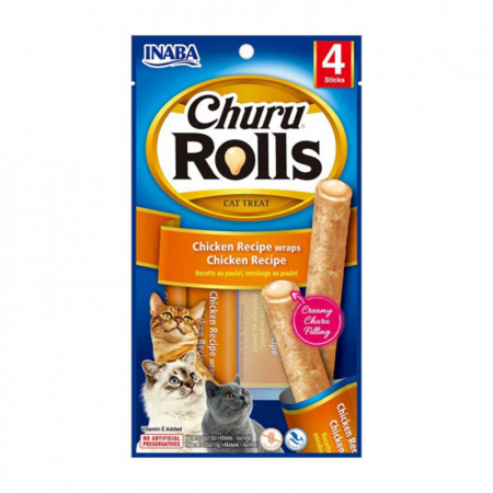 Recompense pisici - Recompense pentru pisici Churu Rolls cu pui 4 buc x 10 gr