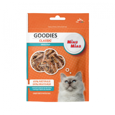 Pisici - Recompense pentru pisici Goodies Classic Dried Fish cu ansoa 50 gr