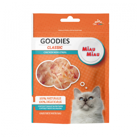 Pisici - Recompense pentru pisici Goodies Classic Mini Strips cu pui 50 gr