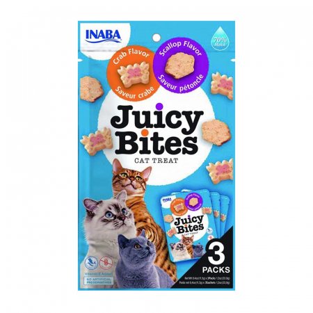 Pisici - Recompense pentru pisici Juicy Bites cu crab & scoici 3 buc x 11,3 gr