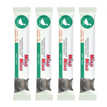 Recompense pisici - Recompense pentru pisici Miau Miau Creamy Snacks cu rata 4 buc x 15 gr