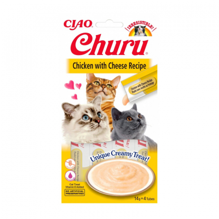 Recompense pentru pisici Churu cu pui & branza 4 buc x 14 gr