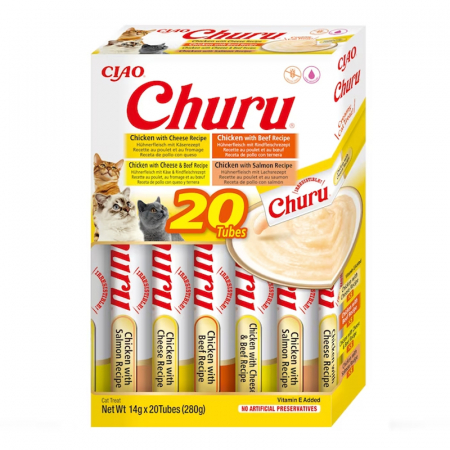 Recompense pentru pisici Churu cu pui & vita 20 tubes