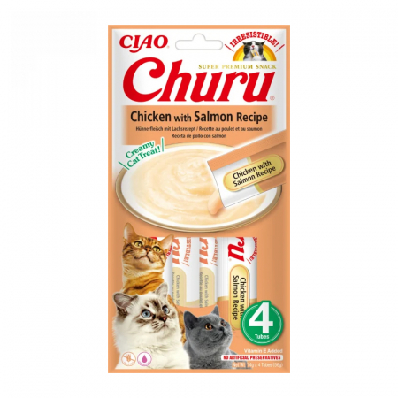 Recompense pisici - Recompense pentru pisici Churu cu pui & somon 4 buc x 14 gr
