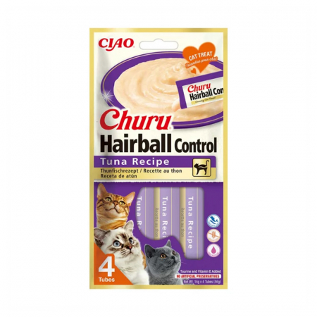 Recompense pisici - Recompense pentru pisici Churu Hairball Control cu ton 4 buc x 14 gr