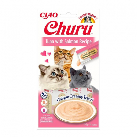 Recompense pentru pisici Churu cu ton & somon 4 buc x 14 gr