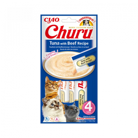 Recompense pentru pisici Churu cu ton & vita 4 buc x 14 gr
