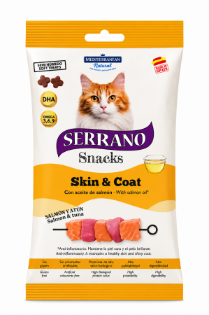 Recompense pisici - Recompense pentru pisici Serrano Snacks Omega 3 + DHA cu somon 50 gr