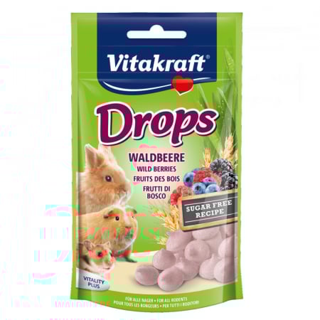 Batoane rozatoare - Recompense pentru rozatoare cu fructe de padure Vitakraft Drops 75 gr