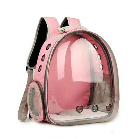 Accesorii caini - Rucsac transport animale de companie transparent roz
