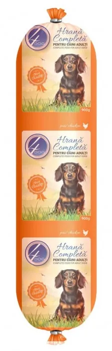 Salam pentru caini 4Dog cu pui 900 gr