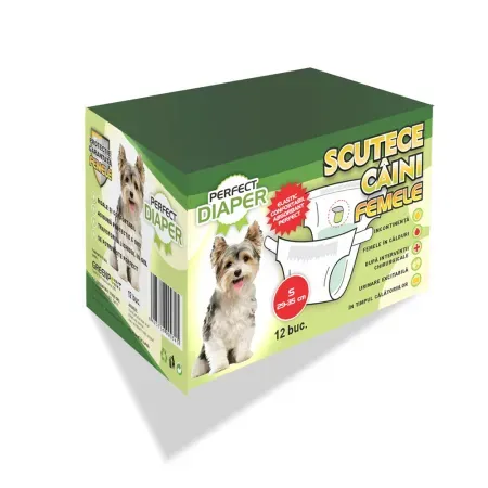Covorase & Scutece - Scutece pentru caini femele Perfect Diaper S 12 buc/set