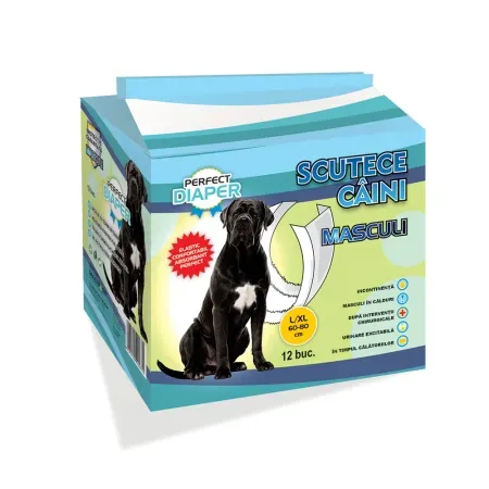 Covorase & Scutece - Scutece pentru caini masculi Perfect Diaper L-XL 12 buc/set