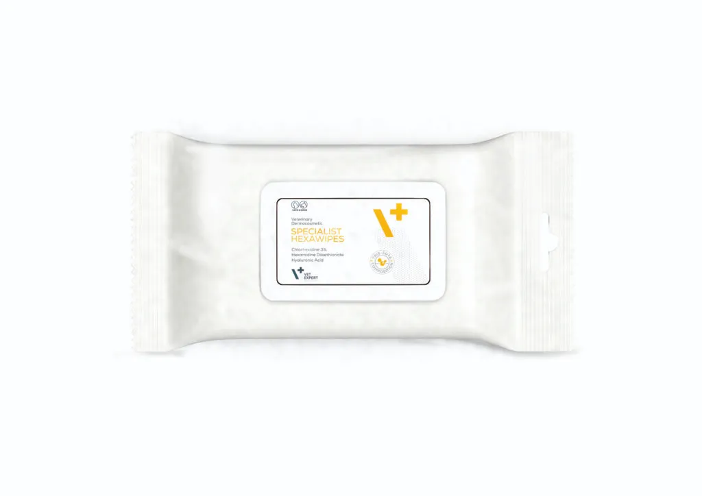 Pisici - Servetele umede pentru caini & pisici Vetexpert Specialist Hexawipes 40 buc