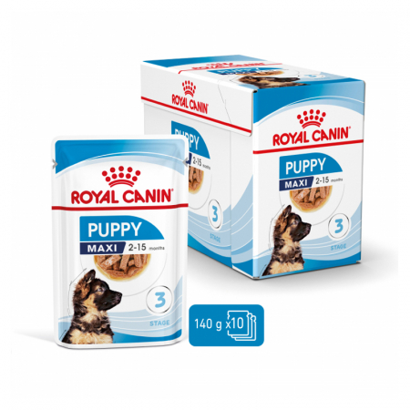 Caine Junior - Set 10 buc x 140 gr Hrana umeda pentru caini Royal Canin Maxi Puppy