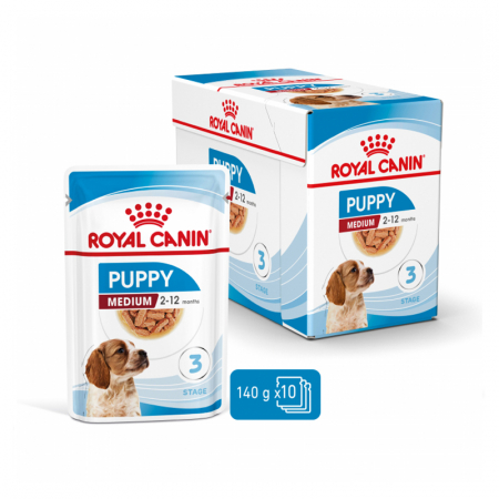 Caine Junior - Hrana umeda pentru caini Royal Canin Medium Puppy 140 gr