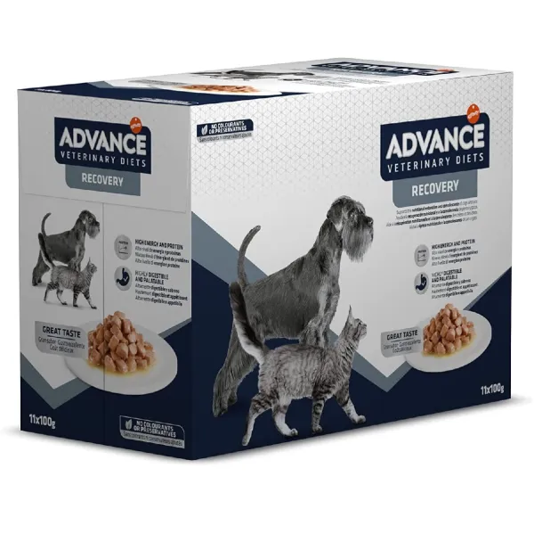 Diete Veterinare Caini - Set 11 buc x 100 gr Hrana dietetica pentru caini & pisici Advance Recovery