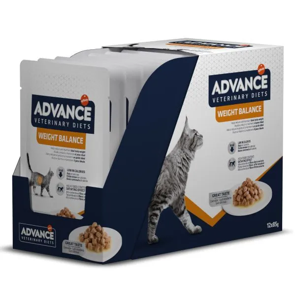 Hrana umeda - Set 12 buc x 85 gr Hrana dietetica pentru pisici Advance Weight Balance Wet