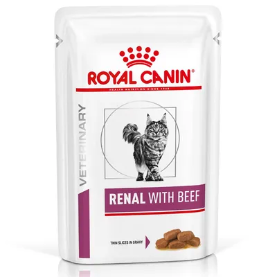 Pisici - Set 12 buc x 85 gr Hrana dietetica pentru pisici Royal Canin Renal cu vita