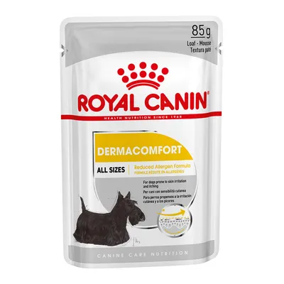 Set 12 buc x 85 gr  Hrana umeda pentru caini Royal Canin Dermacomfort Pate