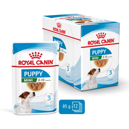 Set 12 buc x 85 gr Hrana umeda pentru caini Royal Canin Mini Puppy