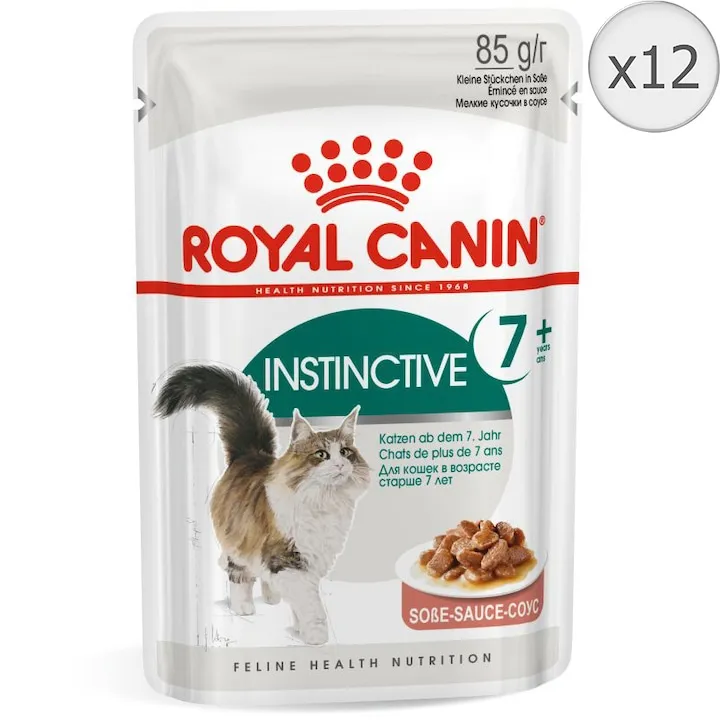 Set 12 buc x 85 gr Hrana umeda pentru pisici Royal Canin Instinctive 7+ Gravy