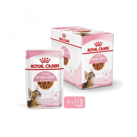 Set 12 plicuri x 85 gr Hrana umeda pentru pisici Royal Canin Kitten Sterilised [0]