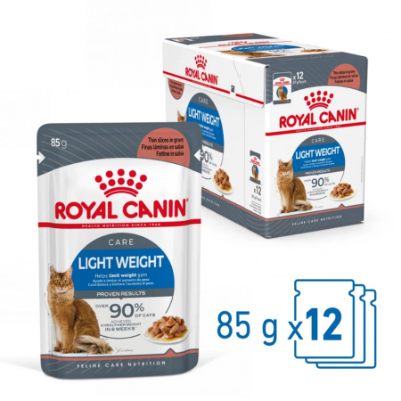 Set 12 buc x 85 gr Hrana umeda pentru pisici Royal Canin Light Weight Gravy