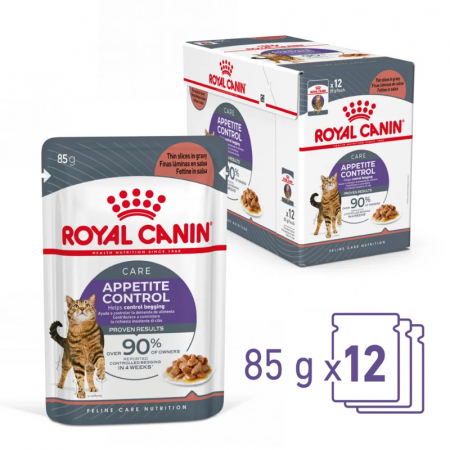 Set 12 buc x 85 gr Hrana umeda pentru pisici Royal Canin Appetite Control Gravy