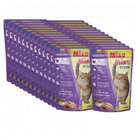 Oferte - Set 24 buc x Hrana umeda pentru pisici Miau Miau Sterilised 100 gr